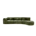 Christopher Knight Home Isolde 140" Modern 4-Seater Upholstered Curved Sectional Sofa, Green