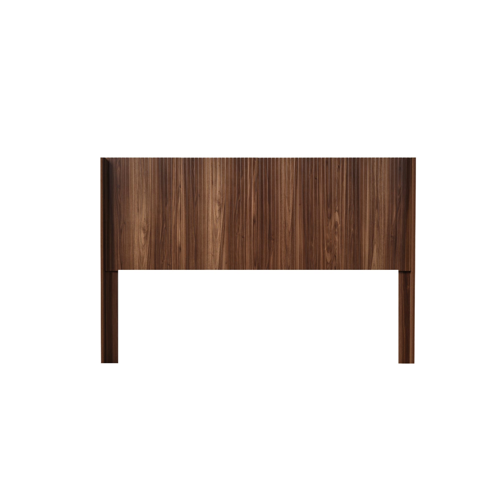 GDFStudio Eureka Modern Farmhouse Wall Mounted Fluted Wood Headboard Only, Walnut, Queen