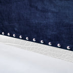 Christopher Knight Home Modern Velvet Wingback Tufted Platform Bed with Nailhead Trim and Silver Legs