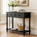 GDFStudio Darren Traditional Entryway Console Table with 2 Drawers and Bottom Shelf, Black