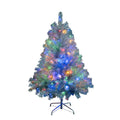 GDFStudio Noelle Modern Glam PVC Pre-Lit Artificial Christmas Tree with LEDs, Sliver, 4FT