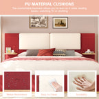 Christopher Knight Home Upholstered Storage Platform Bed with PU Headboard Cushion & Built-In Side Shelves