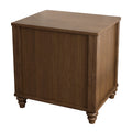 GDFStudio Doris Mid Century Modern Fluted Wood Nightstand, Walnut, Set of 2