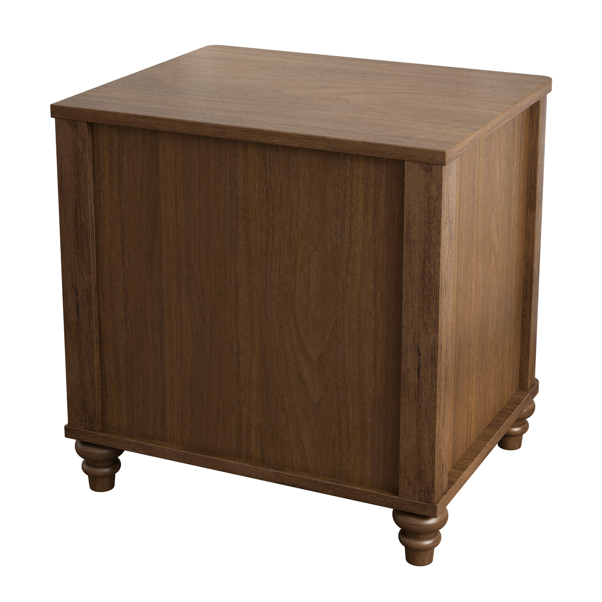 GDFStudio Doris Mid Century Modern Fluted Wood Nightstand, Walnut, Set of 2