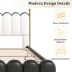 Christopher Knight Home Luxury Faux Leather Bed Frame with Curved Headboard & Solid Wood Support