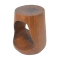 Christopher Knight Home Rossburg Outdoor Lightweight Concrete Hollow Wood-Like Texture Side Table, Antique brown