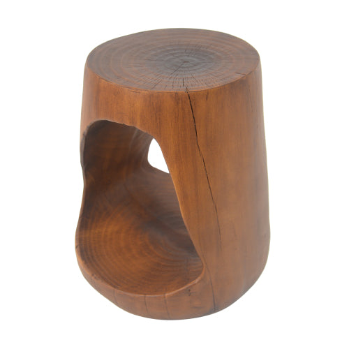 Christopher Knight Home Rossburg Outdoor Lightweight Concrete Hollow Wood-Like Texture Side Table, Antique brown