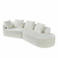 Christopher Knight Home 116" Modern Curved Sectional Sofa with High-Density Sponge and 4 Pillows, Beige