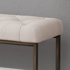 Christopher Knight Home Modern Tufted Upholstered Ottoman Bench with Metal Legs