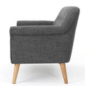 Modern Upholstered Loveseat with Rubberwood Legs ¨C Compact 2-Seater Sofa