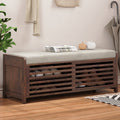 GDFStudio Morley Shoe Bench with Storage and Movable Cushion, Espresso