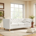Christopher Knight Home Simran Transitional 79.5" 3-Seater Sofa with Flared Arms and Nailhead Trim, Beige