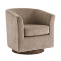 Christopher Knight Home Harlow Modern Wooden 360? Swivel Velvet Upholstered Accent Chair, Light Brown