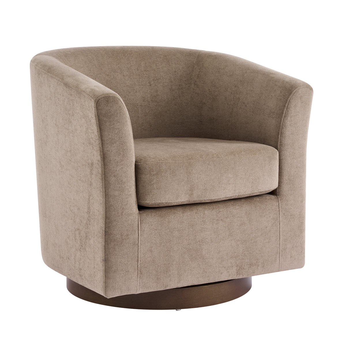 Christopher Knight Home Harlow Modern Wooden 360? Swivel Velvet Upholstered Accent Chair, Light Brown