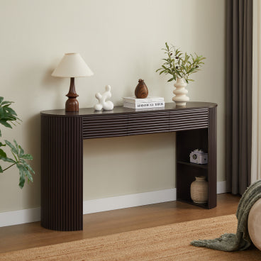 Christopher Knight Home Sorin Retro Curved Console Table with 3 Drawers, Espresso