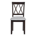 Modern Upholstered Dining Chairs with Tufted Back, Linen Fabric Kitchen Chairs with Solid Wood Legs （Set of 2）