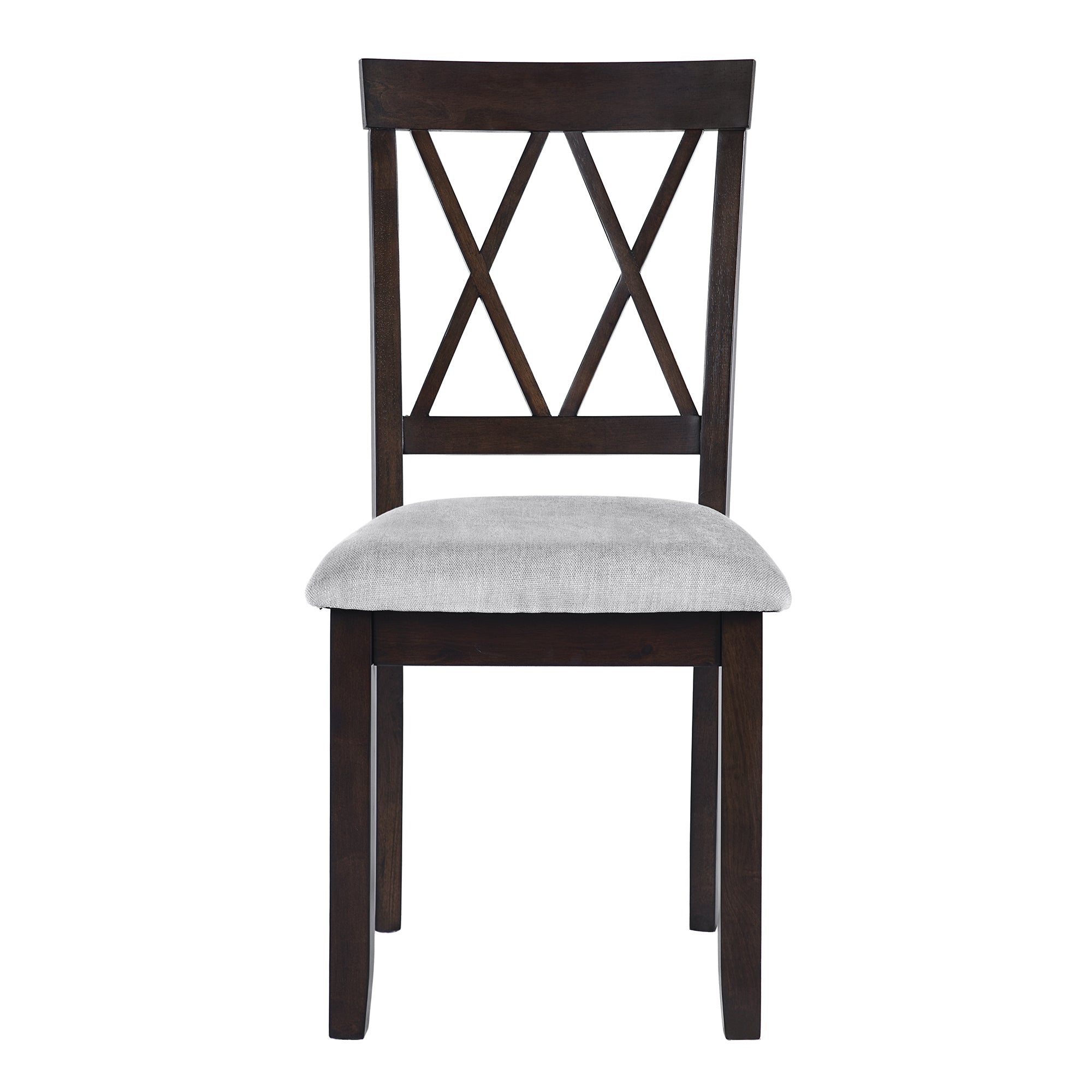 Modern Upholstered Dining Chairs with Tufted Back, Linen Fabric Kitchen Chairs with Solid Wood Legs （Set of 2）