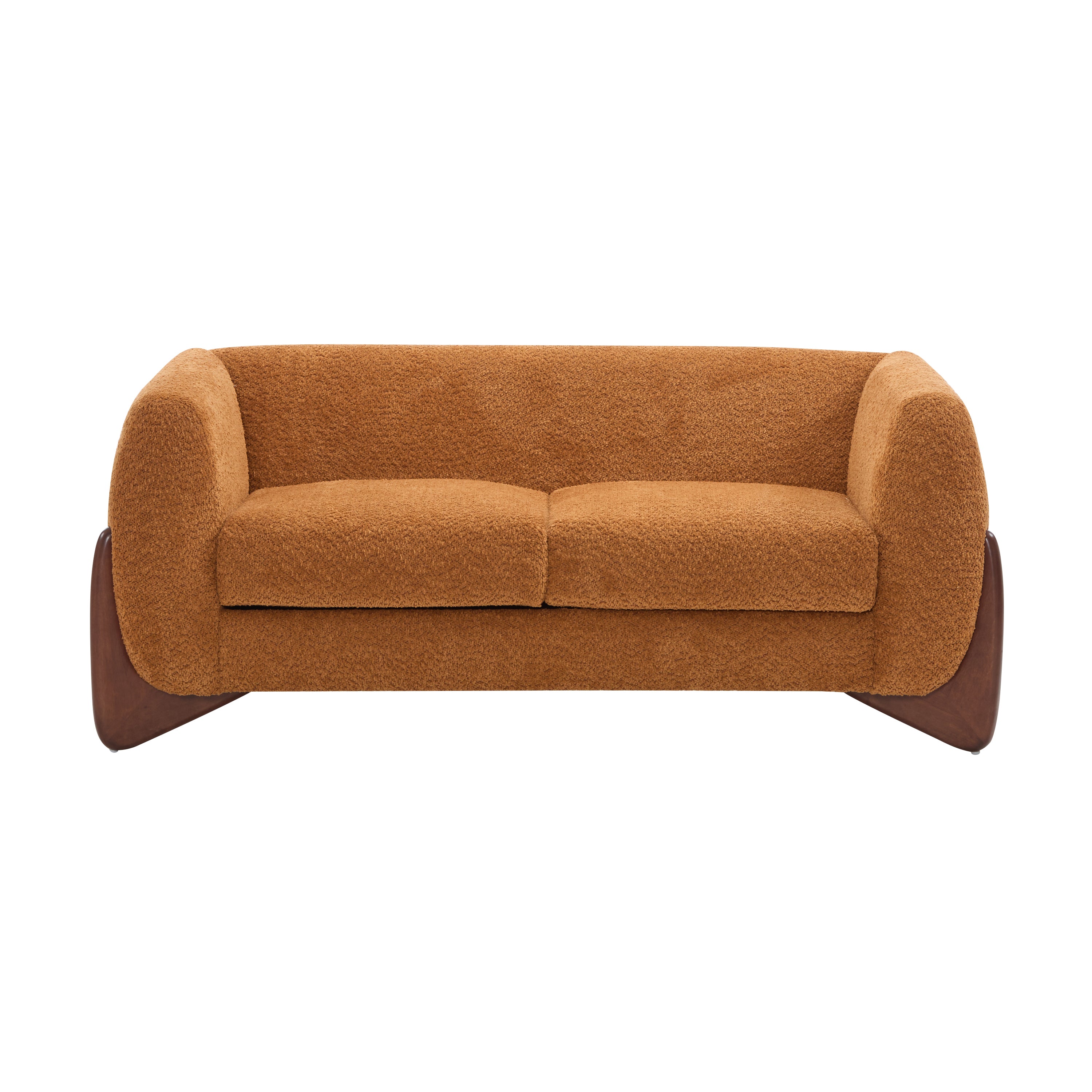 Christopher Knight Home Emma 63" Boucle Fabric Loveseat,  Caramel