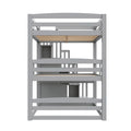 GDF Studio 3-in-1 Full-Size Convertible Bunk Bed with Storage Staircase