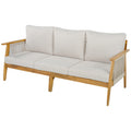 Christopher Knight Home Kai 74.8'' Rustic Acacia Outdoor 3-Seater Upholstered Sofa with Rope Weave