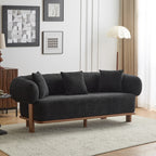 Christopher Knight Home 82" Modern Curved Living Room Sofa with Deep Seat & Solid Wood Frame