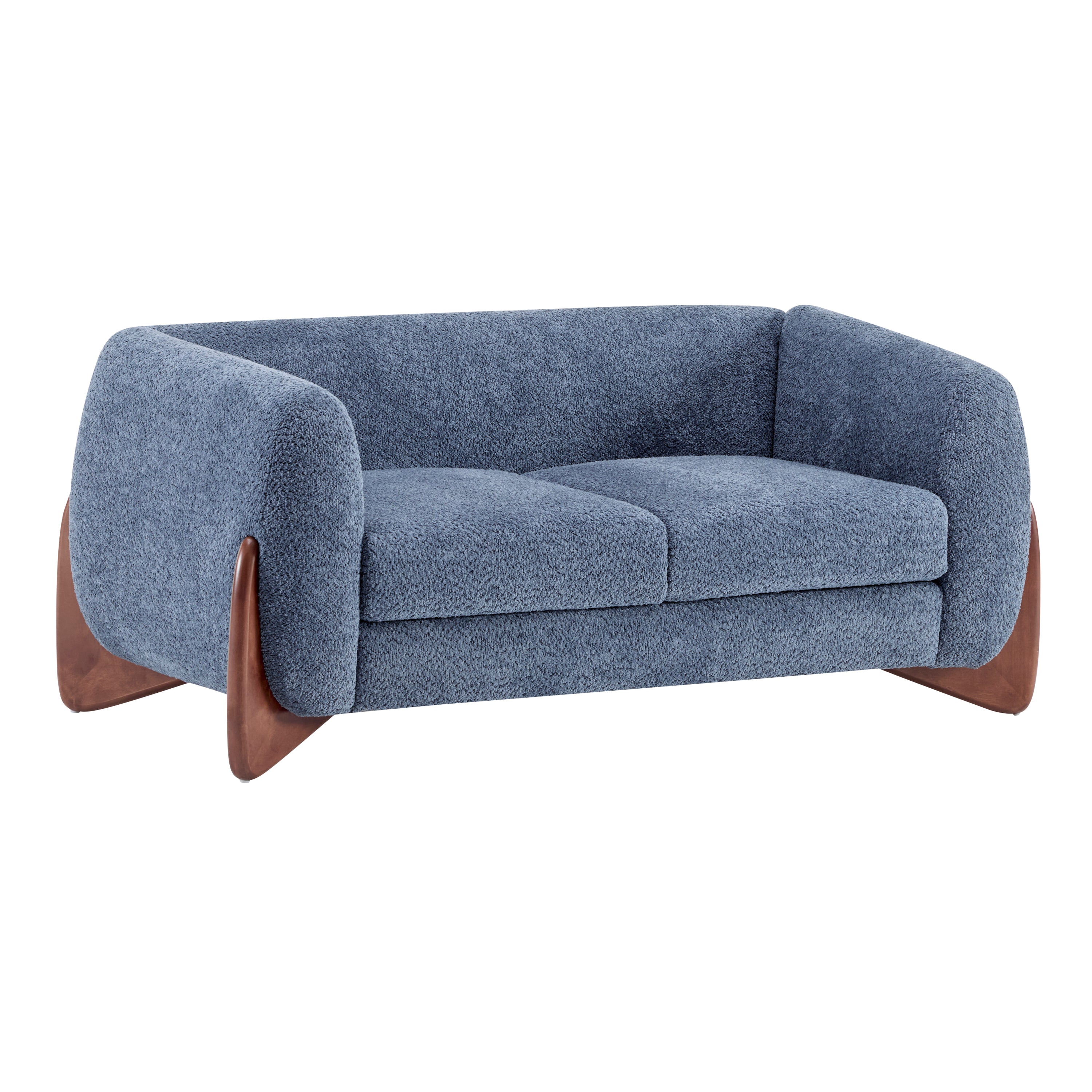 Christopher Knight Home Modern Boucle Upholstered 2-Seater Sofa with Birch Wood Legs