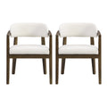 Christopher Knight Home Darien Upholstered Rubberwood Dining Chairs (Set of 2), Beige/Dark Brown