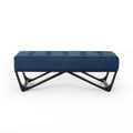 Christopher Knight Home Modern Upholstered Ottoman Bench with Tufted Waffle Stitch & Bentwood Base