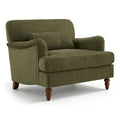 GDFStudio Harper Transitional Chenille Oversized Accent Chair with Lumbar Pillow, Green