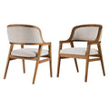 Christopher Knight Home Vera Mid-Century Modern Rubberwood Upholstered Dining Chairs (Set of 4), Walnut