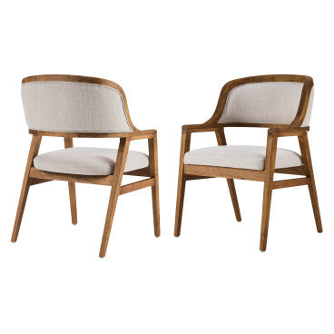 Christopher Knight Home Vera Mid-Century Modern Rubberwood Upholstered Dining Chairs (Set of 4), Walnut
