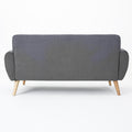 Mid-Century Modern Loveseat with Button-Tufted Waffle Stitch & Tapered Wood Legs ¨C Compact Small-Space Sofa
