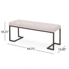 Christopher Knight Home Modern Tufted Upholstered Ottoman Bench with Metal Legs
