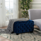 Modern Glam Velvet Ottoman ¨C Button-Tufted Diamond Stitch, Coffee Table & Extra Seating, 29¡± Square