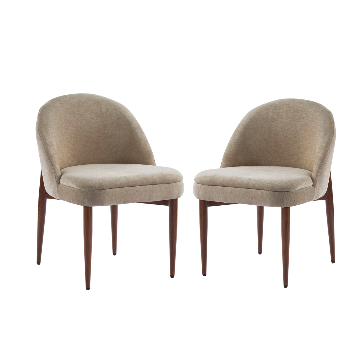Christopher Knight Home Carew Modern Chenille Upholstered Iron Dining Chairs (Set of 2), Light Camel