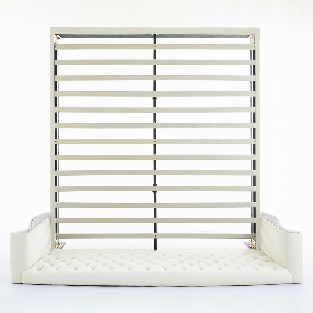 Christopher Knight Home Modern Velvet Wingback Tufted Platform Bed with Nailhead Trim and Silver Legs