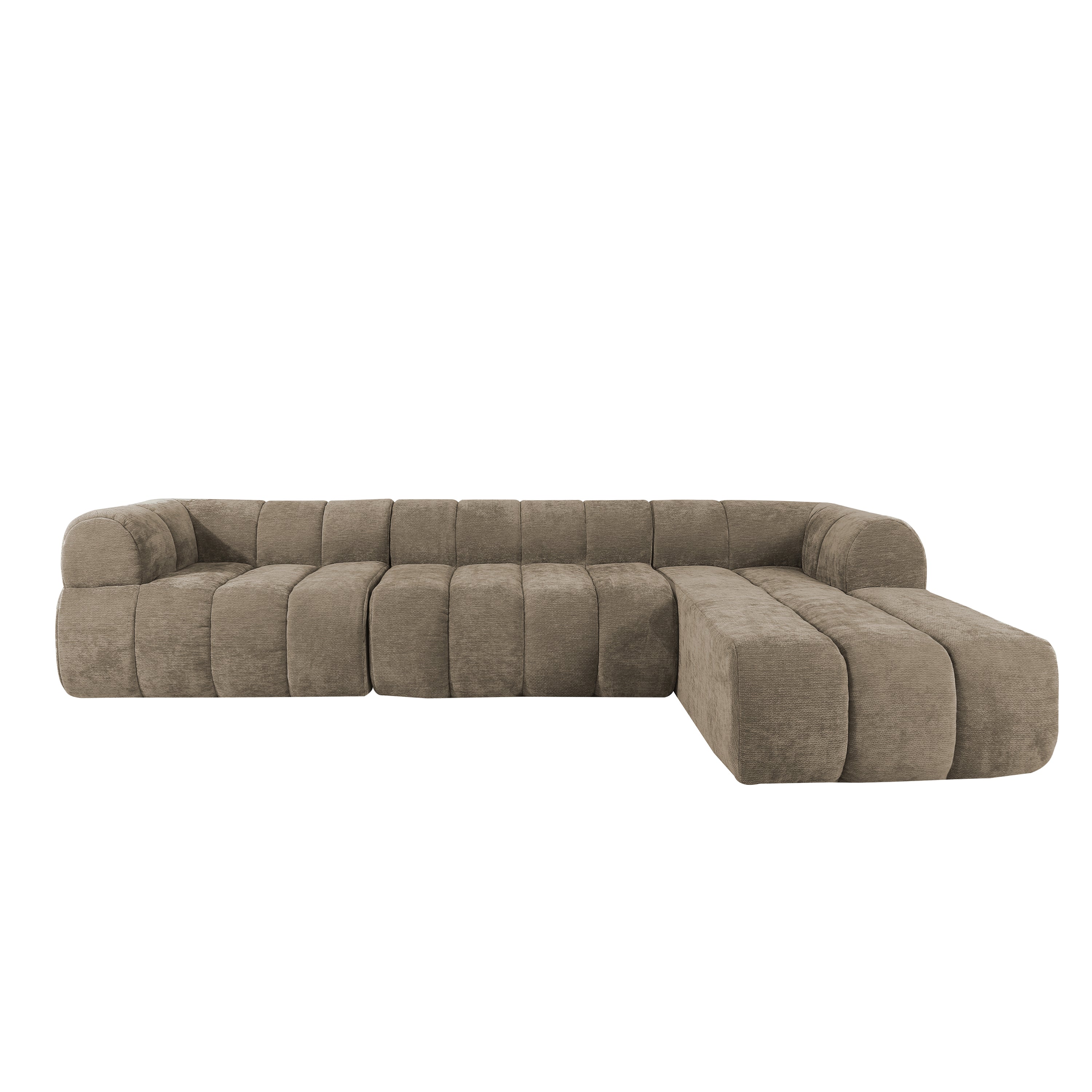 Christopher Knight Home Keri 122" Modern L-Shaped High-Density Foam Sectional Sofa with Low Backrest, Espresso