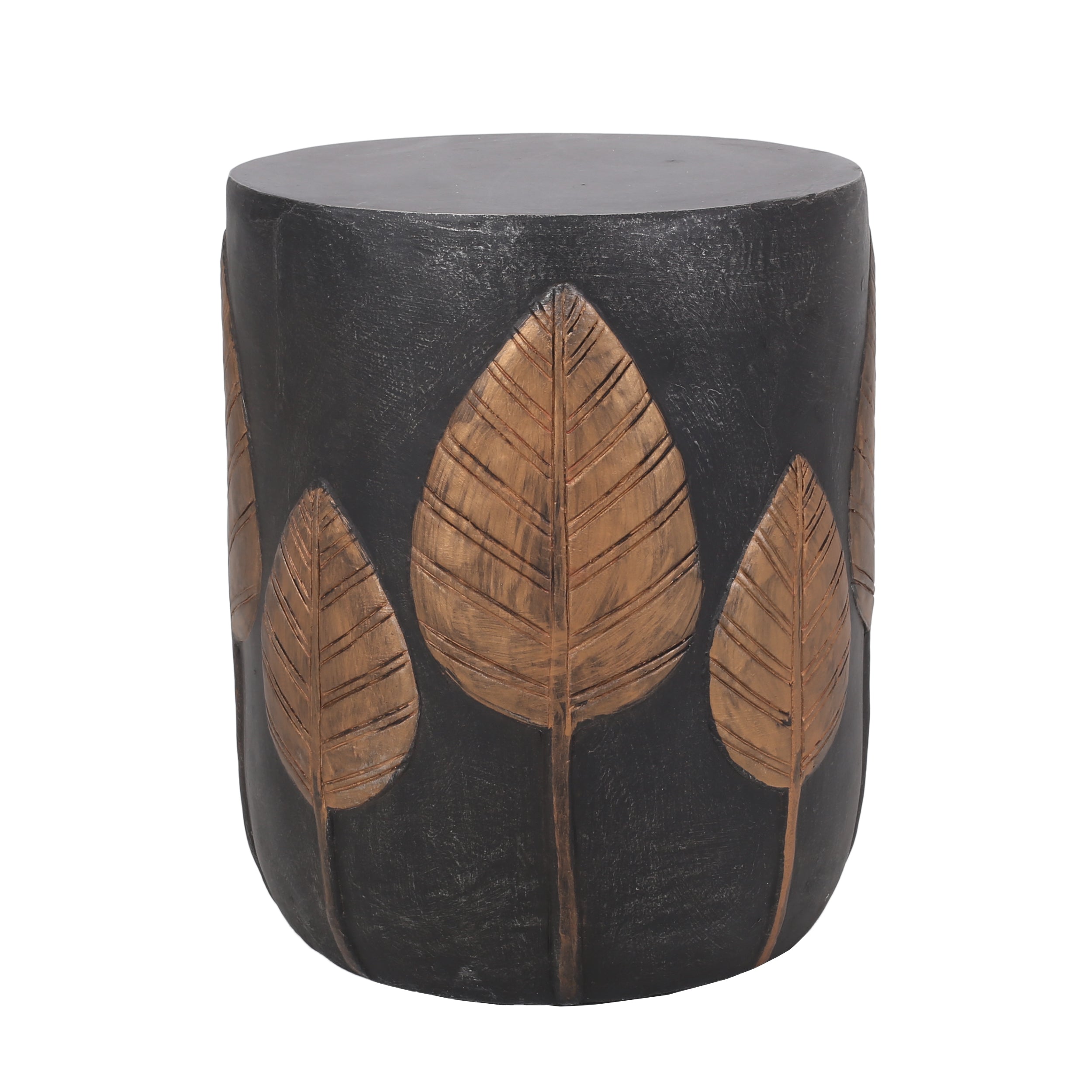 Christopher Knight Home Cerny Outdoor Lightweight Concrete Side Table, Black/Antique Copper