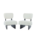 Christopher Knight Home Carlos Modern Wooden Upholstered Accent Chairs (Set of 2), White/Black