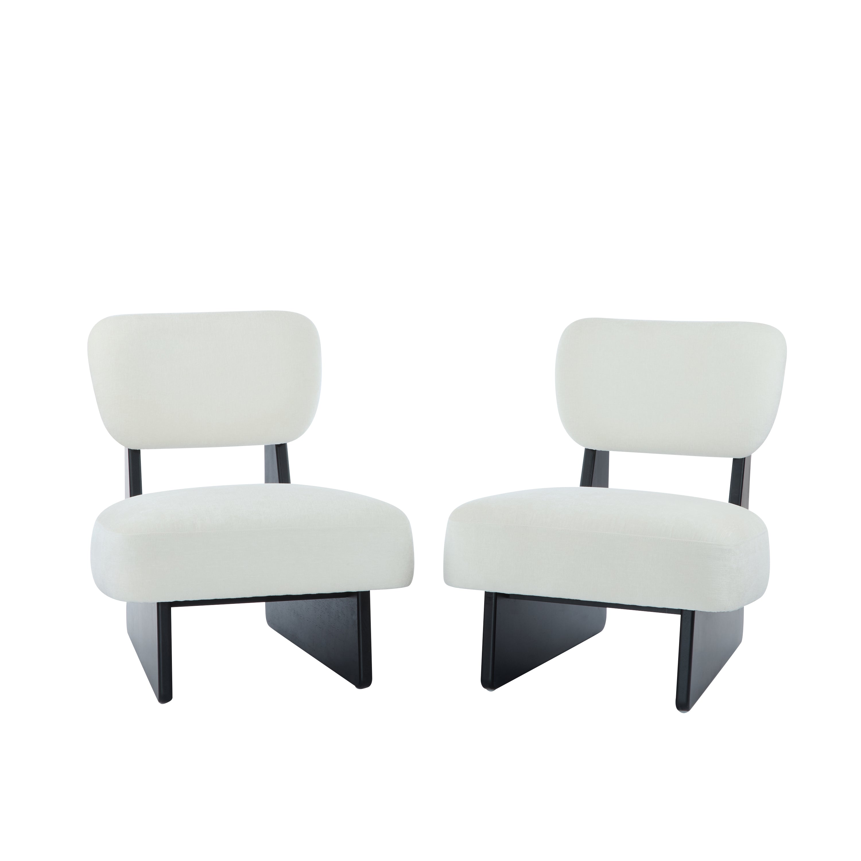 Christopher Knight Home Carlos Modern Wooden Upholstered Accent Chairs (Set of 2), White/Black