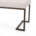 Christopher Knight Home Modern Tufted Upholstered Ottoman Bench with Metal Legs