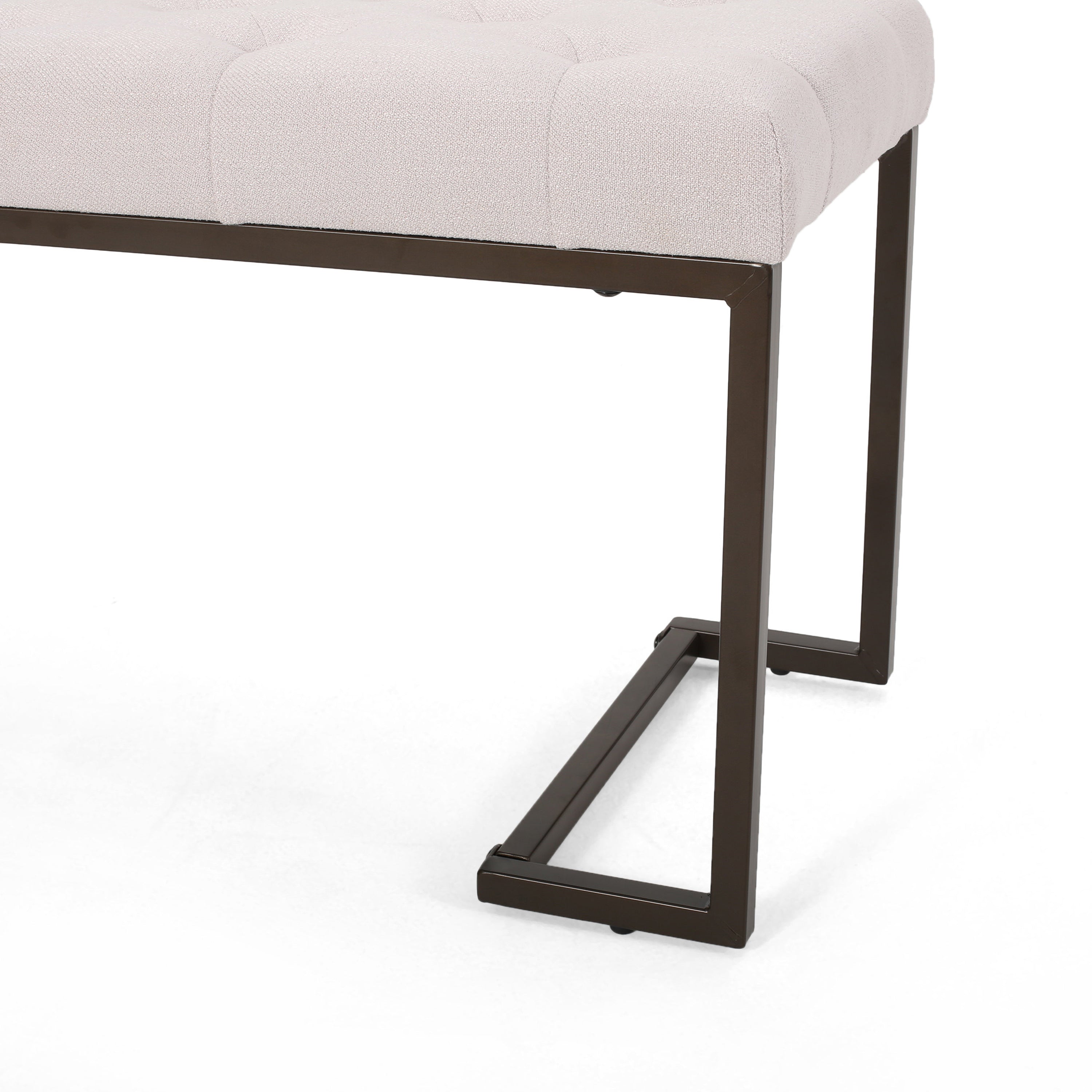Christopher Knight Home Modern Tufted Upholstered Ottoman Bench with Metal Legs