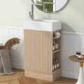 GDFStudio Polly 18.6" Freestanding Bathroom Vanity with Sink and Two-Tier Shelf, Natural