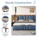 Christopher Knight Home Modern PU Leather Platform Bed with Wave Headboard & Wingback Design