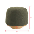 GDFStudio Elowen Round Teddy Fabric Upholstered Ottoman, Olive Green