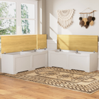 GDFStudio Gaela Farmhouse L-Shaped Storage 63" Benches