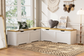 GDFStudio Gaela Farmhouse L-Shaped Storage 63" Benches