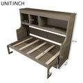 GDF Studio Twin Size Murphy Bed with Desk & Storage Shelves, Space-Saving Wall Bed Cabinet