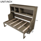 GDF Studio Twin Size Murphy Bed with Desk & Storage Shelves, Space-Saving Wall Bed Cabinet
