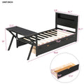 GDF Studio LED Platform Bed with Storage Drawers, USB Charging Station & Metal Frame